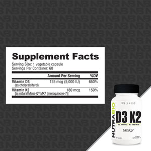 NutraBio Vitamins D3/K2