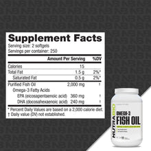 Load image into Gallery viewer, NutraBio Omega-3 Fish Oil