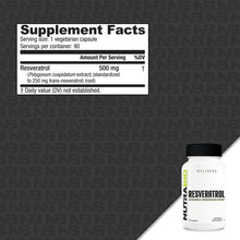 Load image into Gallery viewer, NutraBio Resveratrol (500 mg)