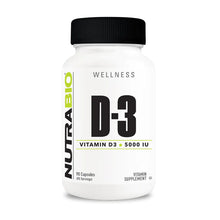 Load image into Gallery viewer, NutraBio Vitamin D-3 (5000 IU)